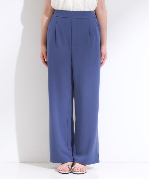 SHOO・LA・RUE(シューラルー)の「【S-LL/ストレッチ】脚のラインを拾いにくい スマートワイドパンツ(その他パンツ・レディース・ブルー/チャコールグレー/ブラック・02/01/04/03)」の10枚目の写真