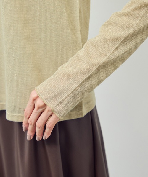 ROPE' PICNIC（ロペピクニック）の「ラメシアーリブカットソー（Tシャツ/カットソー・レディース・ホワイト/ブラック/ベージュ・FREE）」の22枚目の写真