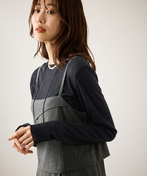 ROPE' PICNIC（ロペピクニック）の「ラメシアーリブカットソー（Tシャツ/カットソー・レディース・ホワイト/ブラック/ベージュ・FREE）」の5枚目の写真