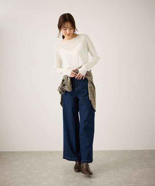 ROPE' PICNIC（ロペピクニック）の「ラメシアーリブカットソー（Tシャツ/カットソー・レディース・ホワイト/ブラック/ベージュ・FREE）」の7枚目の写真