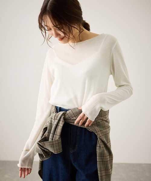 ROPE' PICNIC（ロペピクニック）の「ラメシアーリブカットソー（Tシャツ/カットソー・レディース・ホワイト/ブラック/ベージュ・FREE）」の9枚目の写真