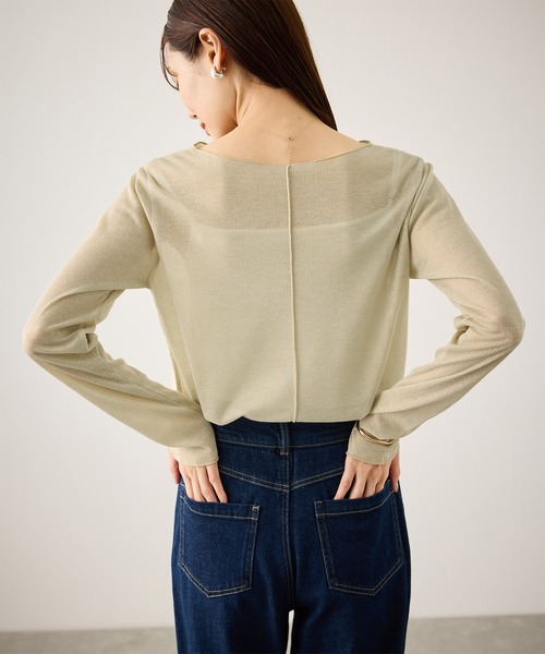 ROPE' PICNIC（ロペピクニック）の「ラメシアーリブカットソー（Tシャツ/カットソー・レディース・ホワイト/ブラック/ベージュ・FREE）」の13枚目の写真