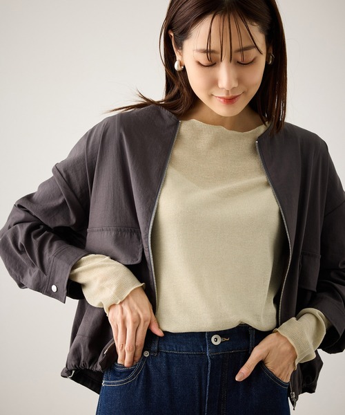 新品・タグ付き yoBIOTOP シアーリブカットソー ブラック BIOTOP(ビオトープ) / 【yo BIOTOP】Cotton sheer top (トップス / T