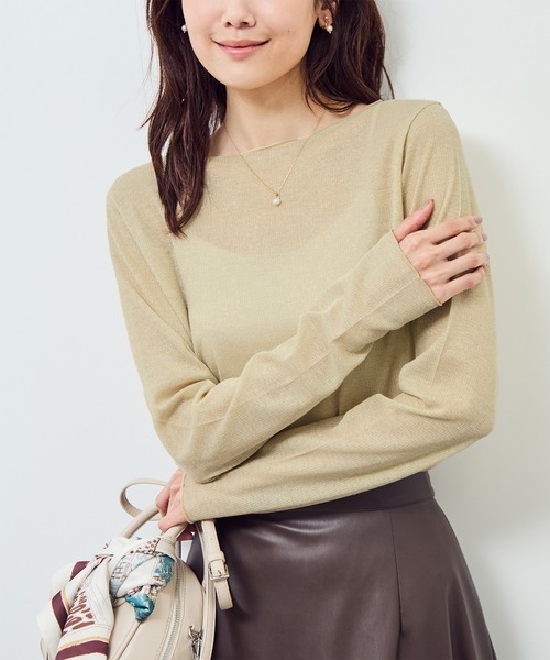 ROPE' PICNIC（ロペピクニック）の「ラメシアーリブカットソー（Tシャツ/カットソー・レディース・ホワイト/ブラック/ベージュ・FREE）」の16枚目の写真