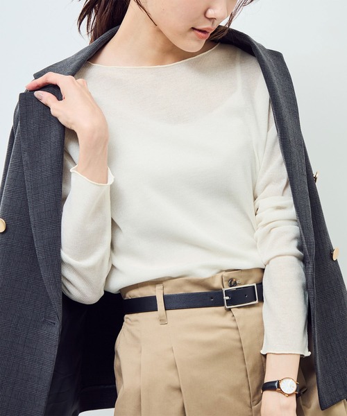 ROPE' PICNIC（ロペピクニック）の「ラメシアーリブカットソー（Tシャツ/カットソー・レディース・ホワイト/ブラック/ベージュ・FREE）」の17枚目の写真