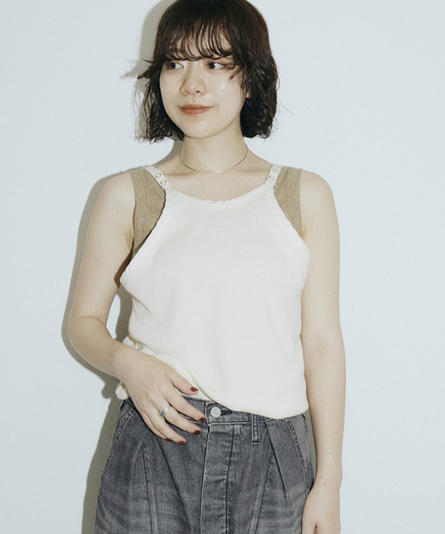 jane smith タンクトップ JANE SMITH/ジェーンスミス】COTTON RIB UP AND DOWN TANK T