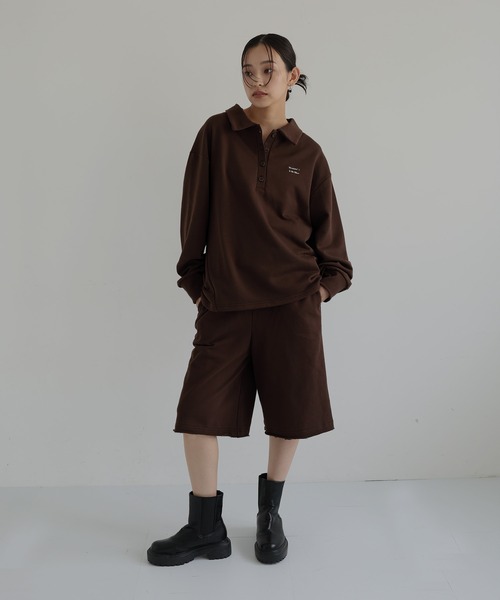 hellam(へラム)の「スウェットハーフパンツ(スウェットパンツ・レディース・オートミール/杢グレー/ブラック/ブラウン・FREE)」の11枚目の写真
