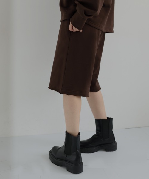 hellam(へラム)の「スウェットハーフパンツ(スウェットパンツ・レディース・オートミール/杢グレー/ブラック/ブラウン・FREE)」の12枚目の写真