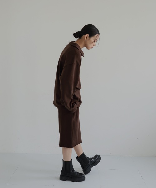 hellam(へラム)の「スウェットハーフパンツ(スウェットパンツ・レディース・オートミール/杢グレー/ブラック/ブラウン・FREE)」の13枚目の写真
