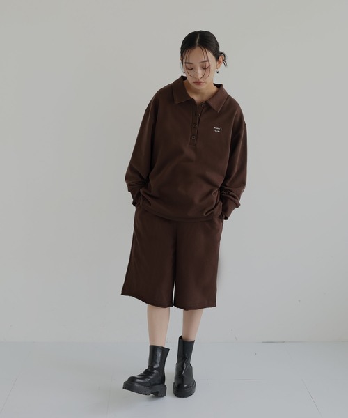 hellam(へラム)の「スウェットハーフパンツ(スウェットパンツ・レディース・オートミール/杢グレー/ブラック/ブラウン・FREE)」の14枚目の写真