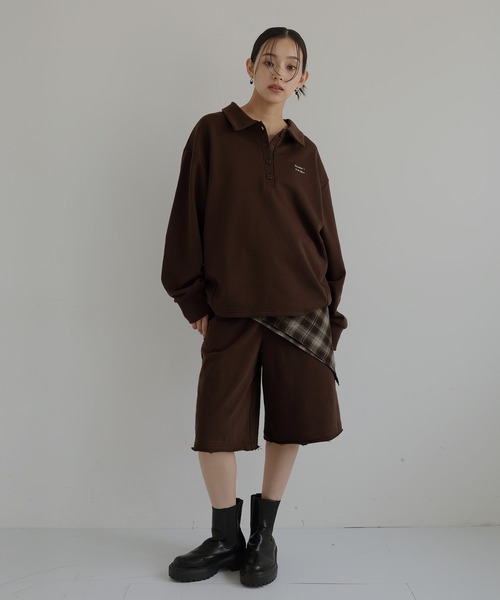 hellam(へラム)の「スウェットハーフパンツ(スウェットパンツ・レディース・オートミール/杢グレー/ブラック/ブラウン・FREE)」の16枚目の写真