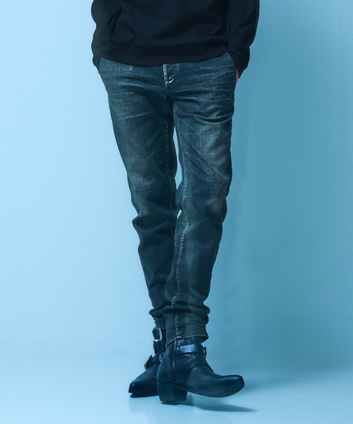 5351 POUR LES HOMMES（ゴーサンゴーイチプールオム）の「【25A/W】プリント テーパード デニム（デニムパンツ・メンズ・インディゴブルー/ブラック・48/46/44/50）」の14枚目の写真