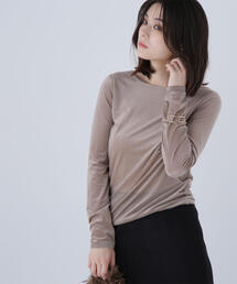 NATURAL BEAUTY BASIC | ◇ベロアボートネックカットソー(Tシャツ/カットソー)