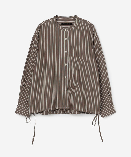 nicholson&nicholson（ニコルソンアンドニコルソン）の「nicholson & nicholson |〈別注〉ドローストリングブラウス ストライプ WOMEN（シャツ/ブラウス・レディース・ブルー系その他5/ブラウン系その他・38）」の2枚目の写真