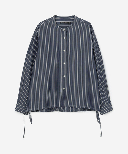 nicholson&nicholson（ニコルソンアンドニコルソン）の「nicholson & nicholson |〈別注〉ドローストリングブラウス ストライプ WOMEN（シャツ/ブラウス・レディース・ブルー系その他5/ブラウン系その他・38）」の4枚目の写真