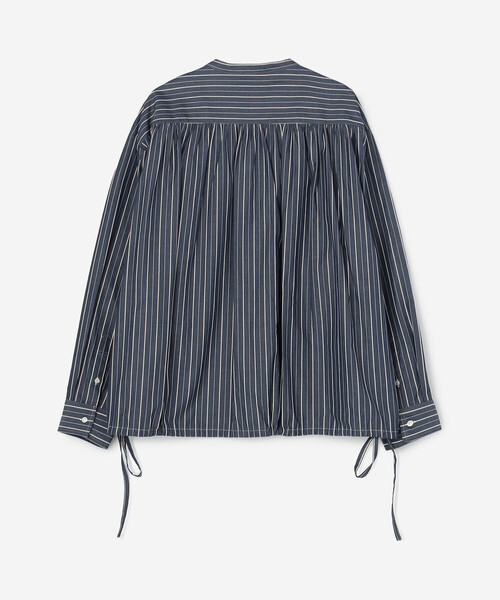 nicholson&nicholson（ニコルソンアンドニコルソン）の「nicholson & nicholson |〈別注〉ドローストリングブラウス ストライプ WOMEN（シャツ/ブラウス・レディース・ブルー系その他5/ブラウン系その他・38）」の5枚目の写真