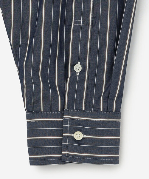 nicholson&nicholson（ニコルソンアンドニコルソン）の「nicholson & nicholson |〈別注〉ドローストリングブラウス ストライプ WOMEN（シャツ/ブラウス・レディース・ブルー系その他5/ブラウン系その他・38）」の7枚目の写真