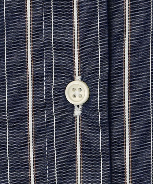 nicholson&nicholson（ニコルソンアンドニコルソン）の「nicholson & nicholson |〈別注〉ドローストリングブラウス ストライプ WOMEN（シャツ/ブラウス・レディース・ブルー系その他5/ブラウン系その他・38）」の9枚目の写真