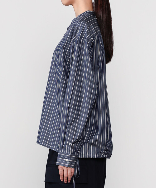 nicholson & nicholson |〈別注〉ドローストリングブラウス ストライプ
