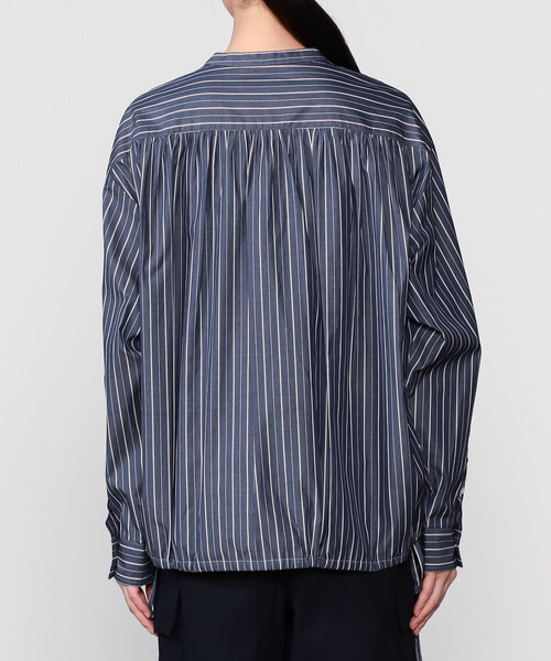 nicholson&nicholson（ニコルソンアンドニコルソン）の「nicholson & nicholson |〈別注〉ドローストリングブラウス ストライプ WOMEN（シャツ/ブラウス・レディース・ブルー系その他5/ブラウン系その他・38）」の12枚目の写真