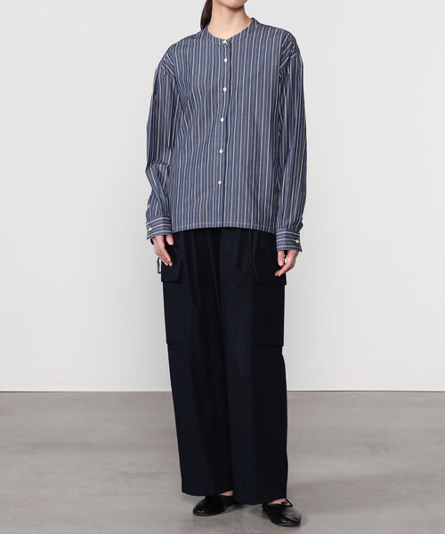 nicholson & nicholson |〈別注〉ドローストリングブラウス ストライプ