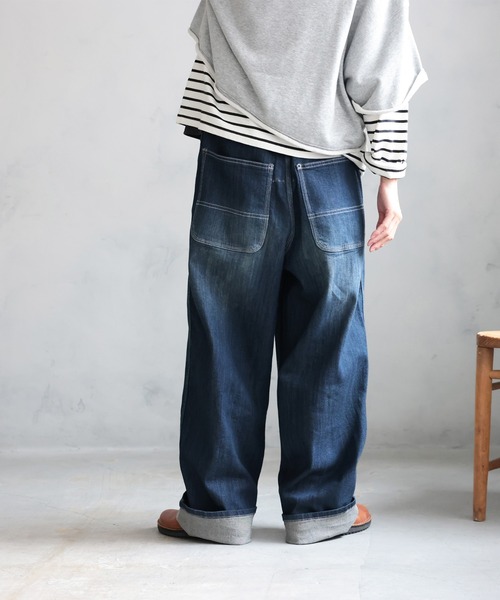 soulberry（ソウルベリー）の「令和のデニムpn016（デニムパンツ・レディース・ブルー/ネイビー/サックスブルー・S/3L/LL/L/M）」の7枚目の写真