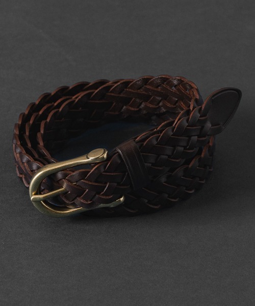 CASPER JOHN（キャスパージョン）の「Cow leather mesh belt/カウレザーメッシュベルト（ベルト・メンズ・ブラウン/ダークブラウン/レッド/ブラック・FREE）」の3枚目の写真