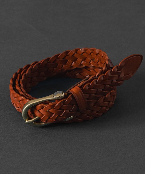 CASPER JOHN（キャスパージョン）の「Cow leather mesh belt/カウレザーメッシュベルト（ベルト・メンズ・ブラウン/ダークブラウン/レッド/ブラック・FREE）」の4枚目の写真