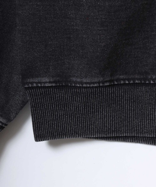 ANPAS(アンパス)の「Vintage Design Chemical Denim Sweatshirt/セットアップ対応 ケミカル加工 カットデニム スウェット トレーナー メンズ レディース(スウェット・メンズ・ブルー/ブラック・M/L/LL)」の16枚目の写真