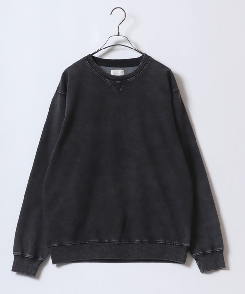 ANPAS(アンパス)の「Vintage Design Chemical Denim Sweatshirt/セットアップ対応 ケミカル加工 カットデニム スウェット トレーナー メンズ レディース(スウェット・メンズ・ブルー/ブラック・M/L/LL)」の8枚目の写真