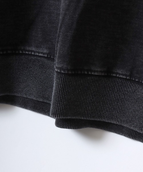 ANPAS(アンパス)の「Vintage Design Chemical Denim Sweatshirt/セットアップ対応 ケミカル加工 カットデニム スウェット トレーナー メンズ レディース(スウェット・メンズ・ブルー/ブラック・M/L/LL)」の3枚目の写真