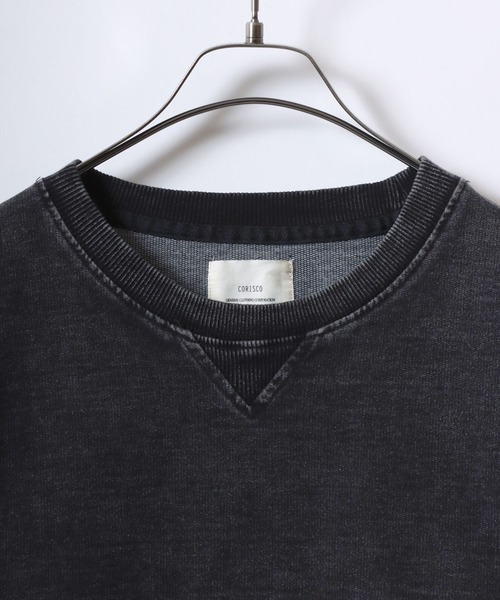 ANPAS(アンパス)の「Vintage Design Chemical Denim Sweatshirt/セットアップ対応 ケミカル加工 カットデニム スウェット トレーナー メンズ レディース(スウェット・メンズ・ブルー/ブラック・M/L/LL)」の14枚目の写真