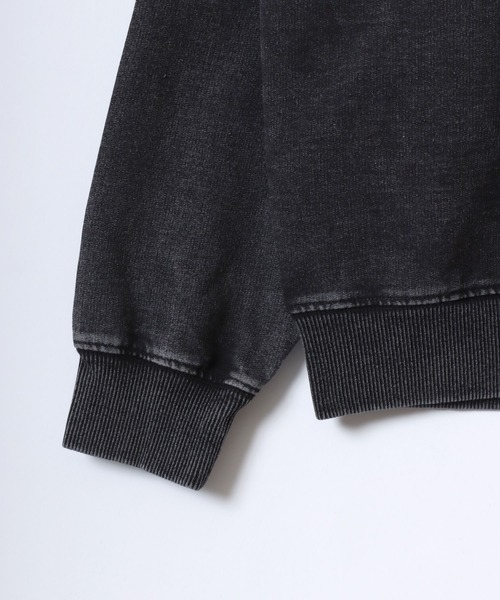 ANPAS(アンパス)の「Vintage Design Chemical Denim Sweatshirt/セットアップ対応 ケミカル加工 カットデニム スウェット トレーナー メンズ レディース(スウェット・メンズ・ブルー/ブラック・M/L/LL)」の11枚目の写真