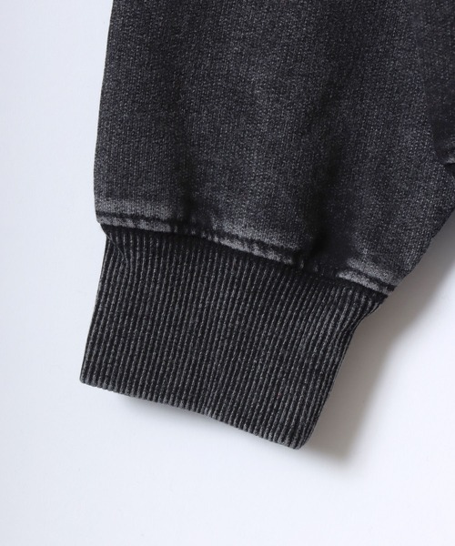 ANPAS(アンパス)の「Vintage Design Chemical Denim Sweatshirt/セットアップ対応 ケミカル加工 カットデニム スウェット トレーナー メンズ レディース(スウェット・メンズ・ブルー/ブラック・M/L/LL)」の13枚目の写真