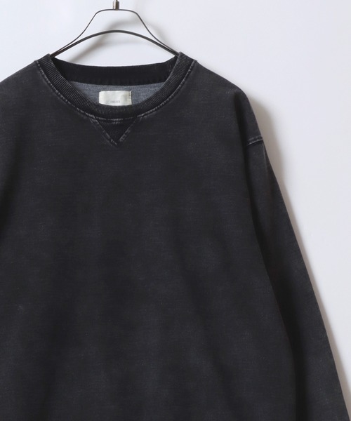 ANPAS(アンパス)の「Vintage Design Chemical Denim Sweatshirt/セットアップ対応 ケミカル加工 カットデニム スウェット トレーナー メンズ レディース(スウェット・メンズ・ブルー/ブラック・M/L/LL)」の9枚目の写真