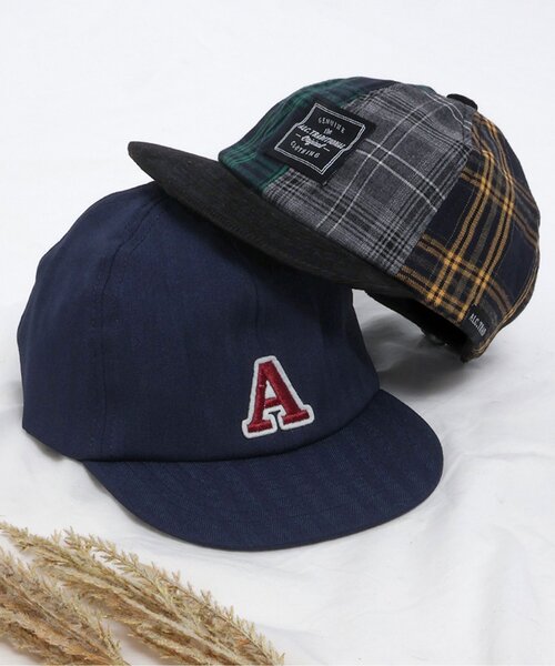 apres les cours(アプレレクール)の「ヘリンボン・パッチワークキャップ(キャップ・キッズ・ブルー/チェック・50/54)」の5枚目の写真