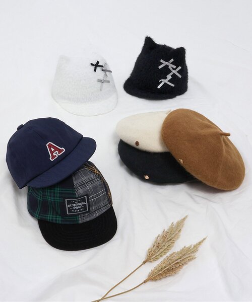 apres les cours(アプレレクール)の「ヘリンボン・パッチワークキャップ(キャップ・キッズ・ブルー/チェック・50/54)」の6枚目の写真