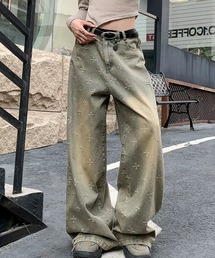 十字架ロゴデニムワイドパンツ