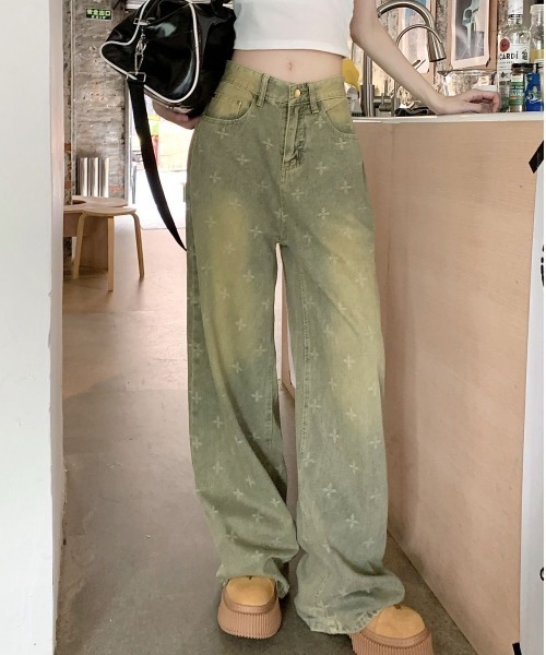 ViViDAY(ビビデー)の「十字架ロゴデニムワイドパンツ(デニムパンツ・レディース・ブルー・S/M/L)」の12枚目の写真
