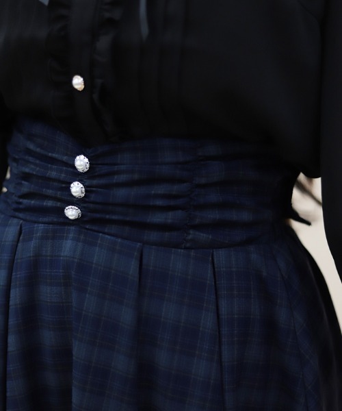 axes femme POETIQUE（アクシーズファムポエティック）の「サス付ハイウエストロングスカート（スカート・レディース・ブラウン/ブラック/ブルー・MEDIUM）」の11枚目の写真