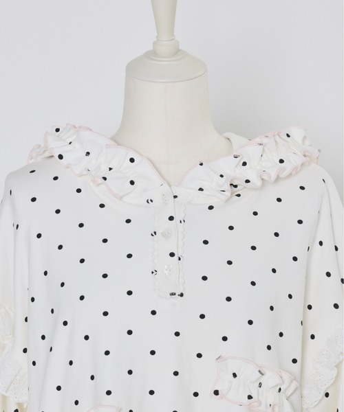 Lolime by mellfy memory（ロリミー バイ メルフィーメモリー）の「fancy dot sweatshirt（パーカー・レディース・ホワイト/グレー・FREE）」の12枚目の写真