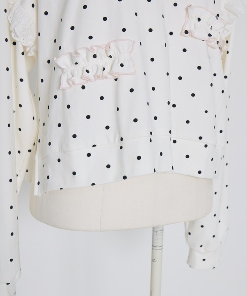 Lolime by mellfy memory（ロリミー バイ メルフィーメモリー）の「fancy dot sweatshirt（パーカー・レディース・ホワイト/グレー・FREE）」の15枚目の写真