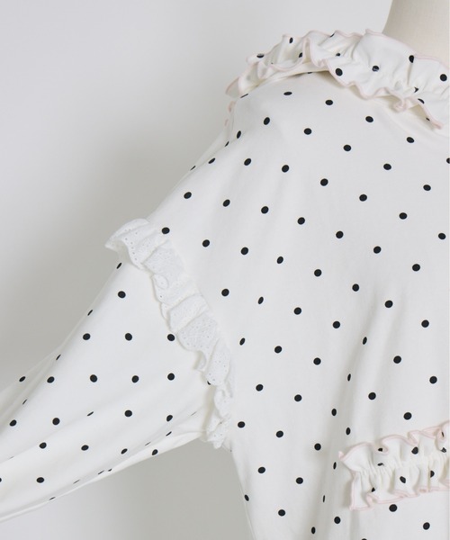 Lolime by mellfy memory（ロリミー バイ メルフィーメモリー）の「fancy dot sweatshirt（パーカー・レディース・ホワイト/グレー・FREE）」の14枚目の写真