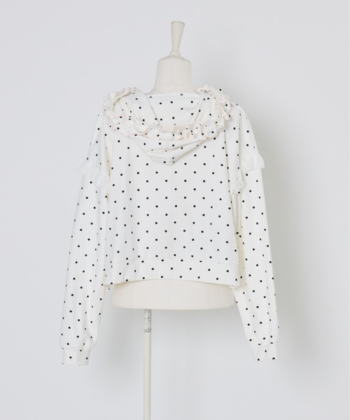 Lolime by mellfy memory（ロリミー バイ メルフィーメモリー）の「fancy dot sweatshirt（パーカー・レディース・ホワイト/グレー・FREE）」の11枚目の写真