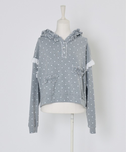 Lolime by mellfy memory（ロリミー バイ メルフィーメモリー）の「fancy dot sweatshirt（パーカー・レディース・ホワイト/グレー・FREE）」の18枚目の写真