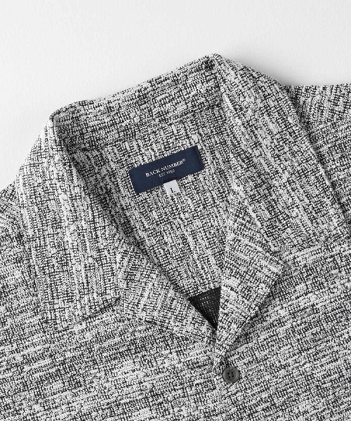 BACK NUMBER(バックナンバー)の「BACK NUMBER(バックナンバー)【メンズ】サマーツイードオープンカラーショートスリーブシャツ(シャツ/ブラウス・メンズ・ダークグリーン/オフホワイト/ブラック・L/M/XL)」の22枚目の写真