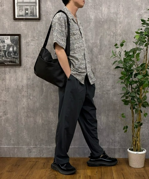BACK NUMBER(バックナンバー)の「BACK NUMBER(バックナンバー)【メンズ】サマーツイードオープンカラーショートスリーブシャツ(シャツ/ブラウス・メンズ・ダークグリーン/オフホワイト/ブラック・L/M/XL)」の5枚目の写真