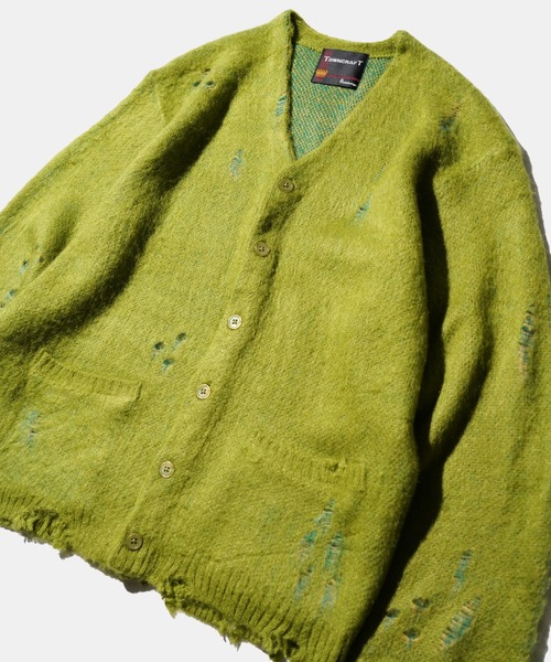 セール】TOWNCRAFT / タウンクラフト DAMAGED SOLID SHAGGY CARDIGAN