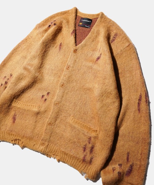 セール】TOWNCRAFT / タウンクラフト DAMAGED SOLID SHAGGY CARDIGAN
