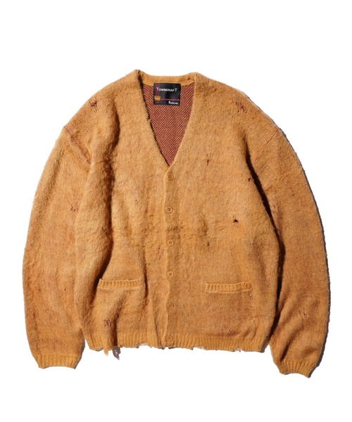 TOWNCRAFT / タウンクラフト DAMAGED SOLID SHAGGY CARDIGAN ダメージ